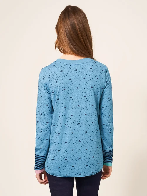 Cassie Langarmtop mit Print - Blaugrüner Aufdruck - 34 Bild 4