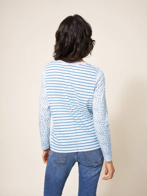 Nelly Langarm-T-Shirt - Weiß Mehrfarbig - 40 Bild 4