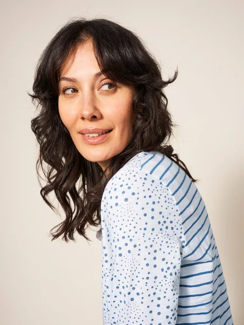 Nelly Langarm-T-Shirt - Weiß Mehrfarbig - 38 Bild 2