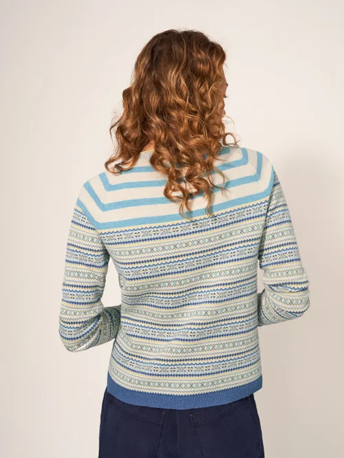 Lulu Strickjacke gestreift - Blaugrün Mehrfarbig - 34 Bild 4