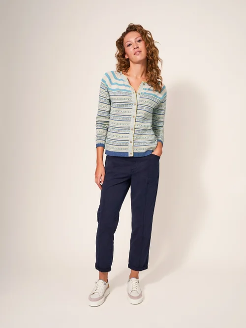 Lulu Strickjacke gestreift - Blaugrün Mehrfarbig - 34 Bild 3
