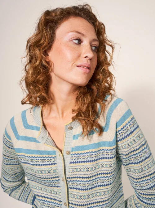 Lulu Strickjacke gestreift - Blaugrün Mehrfarbig - 34 Bild 2