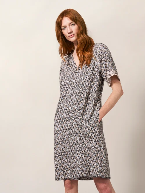 Cora Kleid aus Leinenmischung - Natur Mehrfarbig - 34 Bild 2