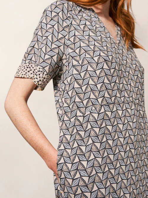 Cora Kleid aus Leinenmischung - Natur Mehrfarbig - 34 Bild 3