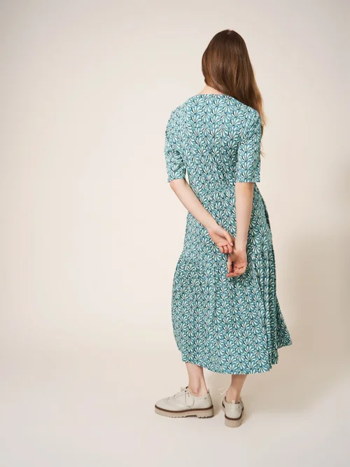 Sabina Jerseykleid - Blaugrüner Aufdruck - 34 Bild 4