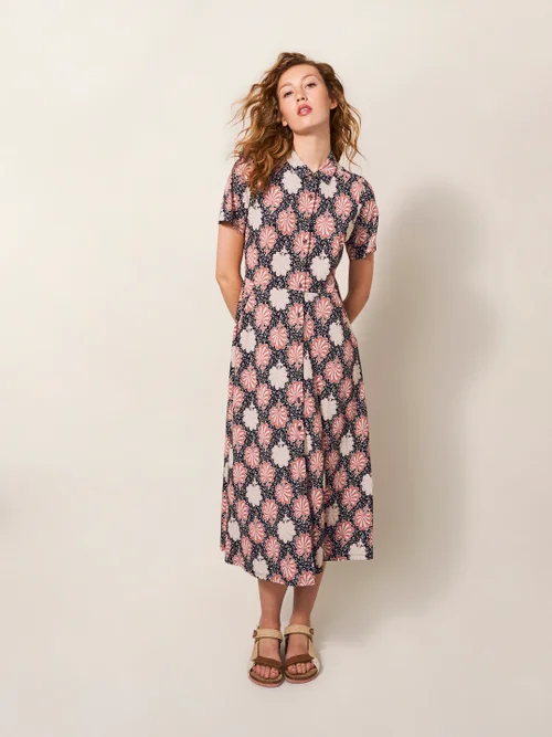 Rua Blusenkleid aus Jersey - Pink Mehrfarbig - 34 Bild 1