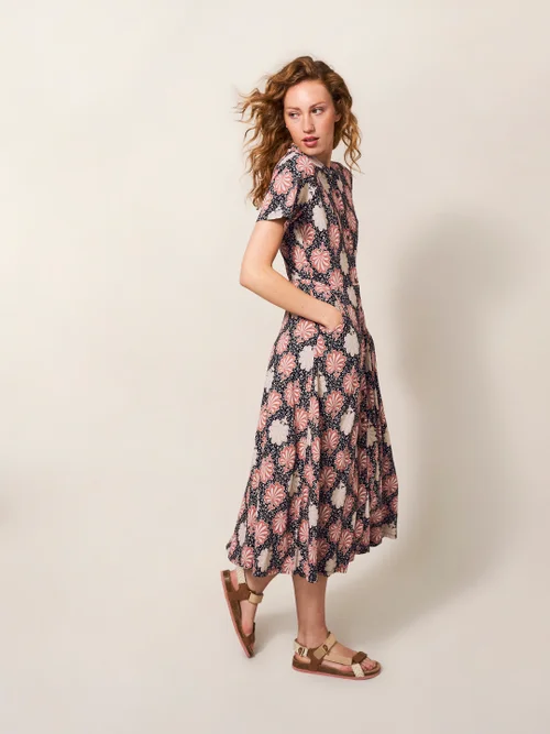 Rua Blusenkleid aus Jersey - Pink Mehrfarbig - 34 Bild 3