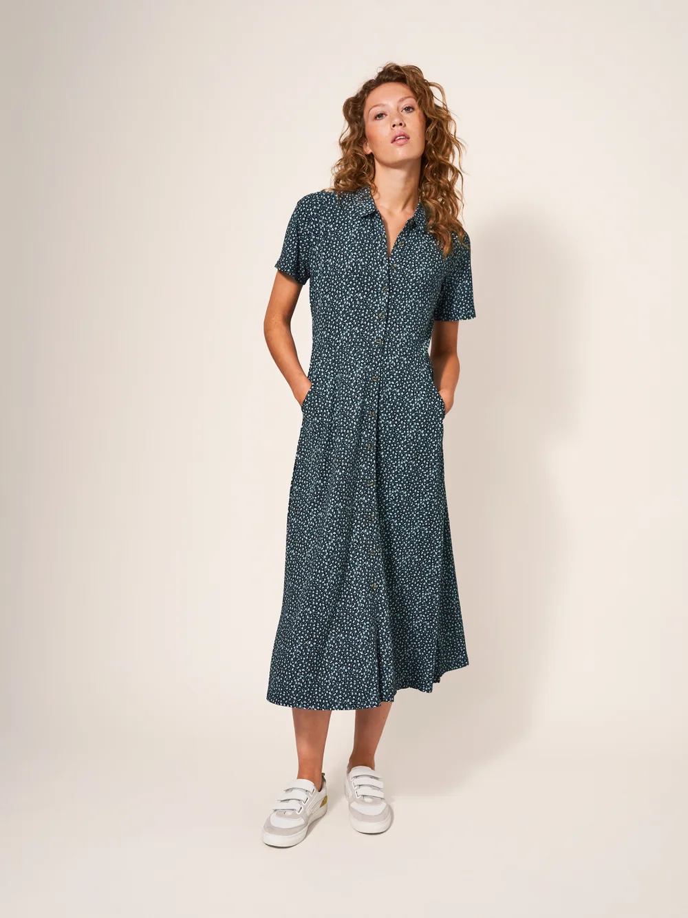 Rua Blusenkleid aus Jersey - Blaugrün Mehrfarbig - 34 Bild 1