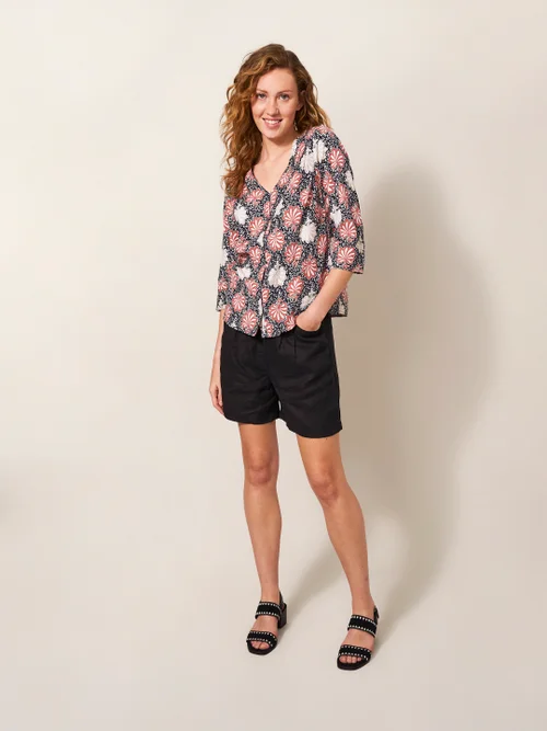 Rae Bluse aus Bio-Baumwolle - Pinkfarbener Aufdruck - 34 Bild 2