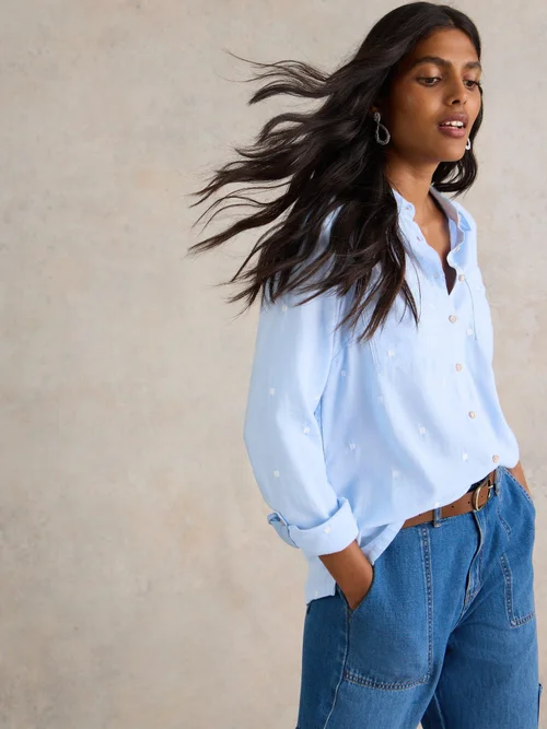 Bluse Sophie aus Bio-Baumwolle - Blue Mlt - 34 Bild 3