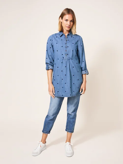 Eva Bestickte Jeanstunika - Mittel-Denim - 34 Bild 3