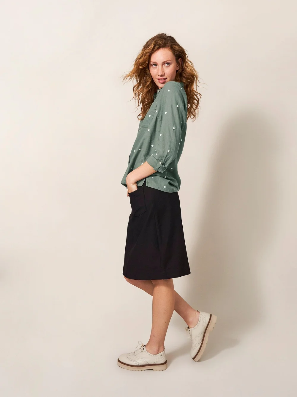 Bluse Sophie aus Bio-Baumwolle - Green Mlt - 34 Bild 1