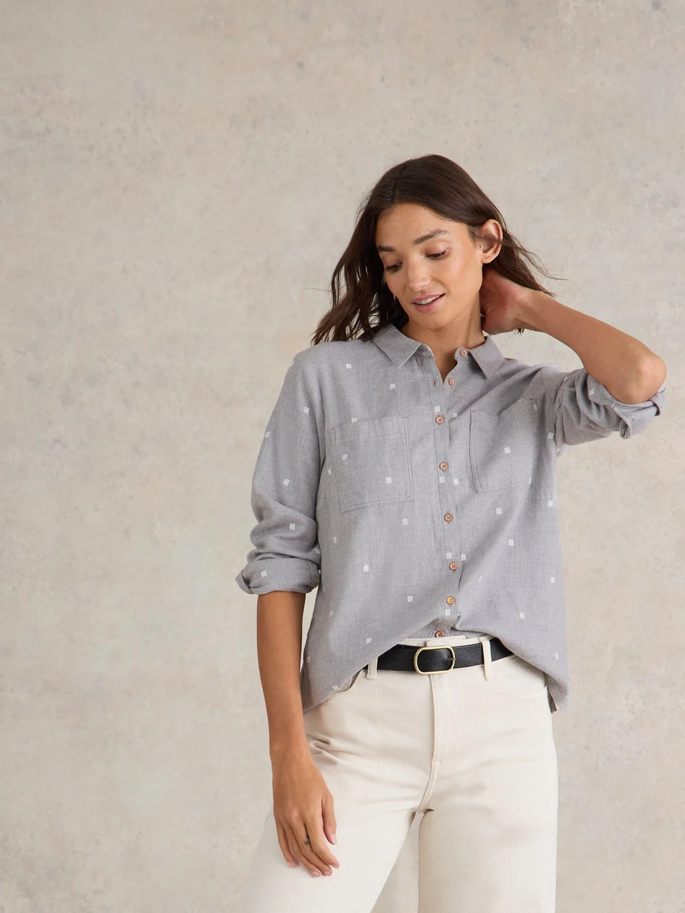 Bluse Sophie aus Bio-Baumwolle - Grey Mlt - 34 Bild 1