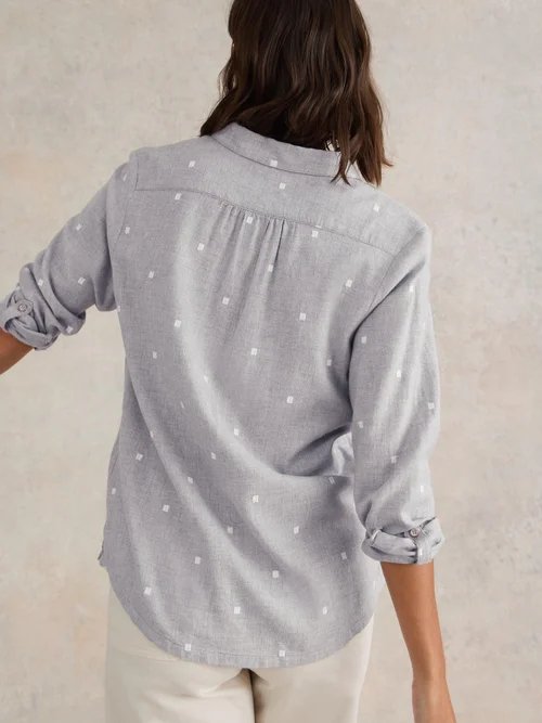 Bluse Sophie aus Bio-Baumwolle - Grey Mlt - 34 Bild 4