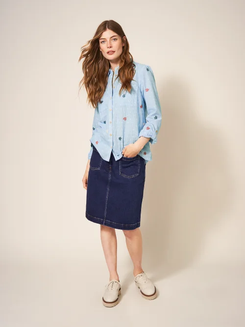 Sophie Bestickte Bluse - Blau Mehrfarbig - 34 Bild 3