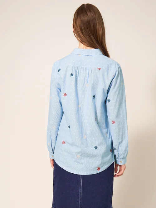Sophie Bestickte Bluse - Blau Mehrfarbig - 34 Bild 4