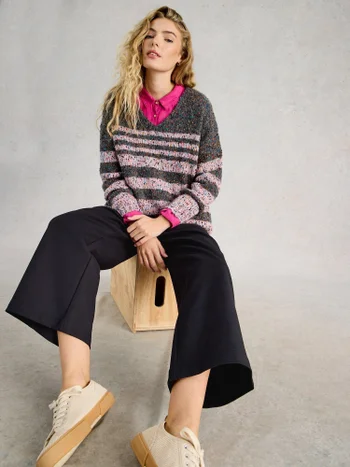 Knöchellange Hose Belle mit weitem Bein