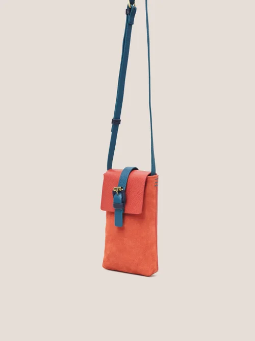 Clara Handytasche aus Wildleder - Hellorange - Einheitsgröße Bild 3