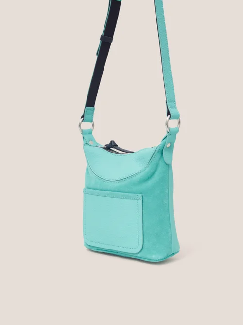 Mini Fleur Crossbody-Tasche aus Wildleder - Hell-Blaugrün - Einheitsgröße Bild 3