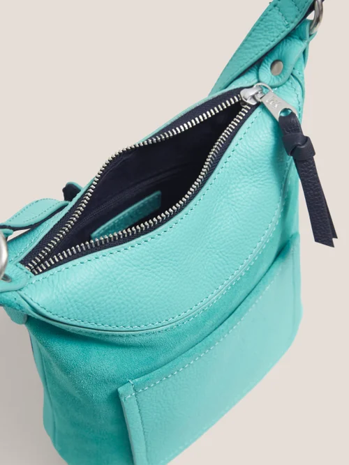Mini Fleur Crossbody-Tasche aus Wildleder - Hell-Blaugrün - Einheitsgröße Bild 4