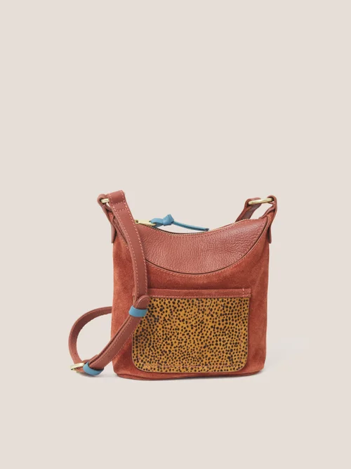 Mini Fleur Crossbody-Tasche aus Wildleder - Tiefrot - Einheitsgröße Bild 1