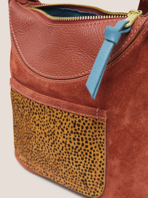 Mini Fleur Crossbody-Tasche aus Wildleder - Tiefrot - Einheitsgröße Bild 2