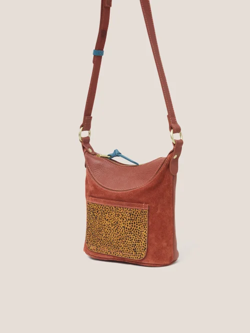 Mini Fleur Crossbody-Tasche aus Wildleder - Tiefrot - Einheitsgröße Bild 3