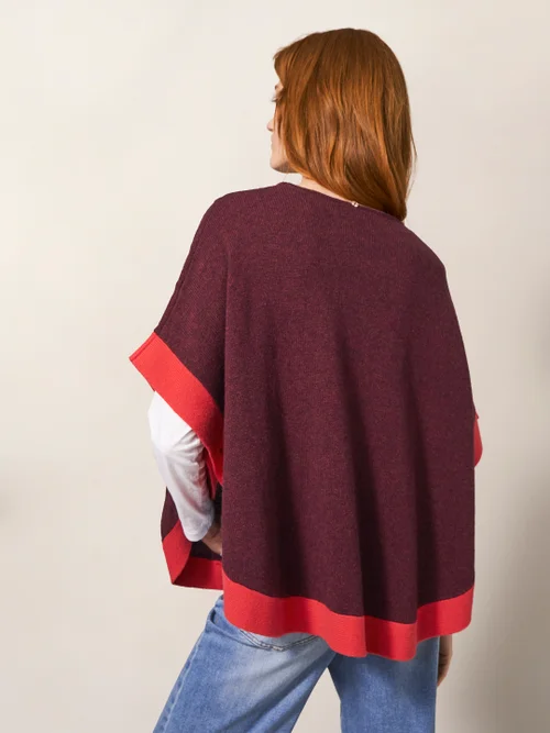 Fern Strickponcho - Mittelviolett - Einheitsgröße Bild 4