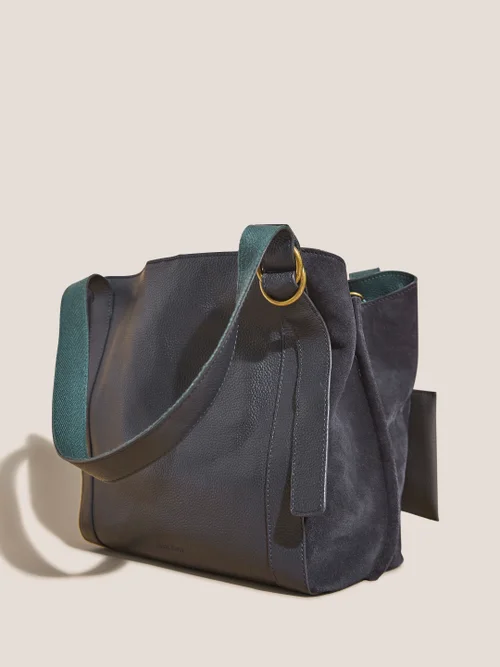 Hannah Handtasche aus Leder - Dunkel-Marineblau - Einheitsgröße Bild 4