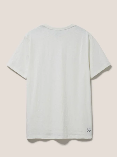 T-Shirt mit Fisch- und Surfboardmotiv - Naturweiß - S Bild 3