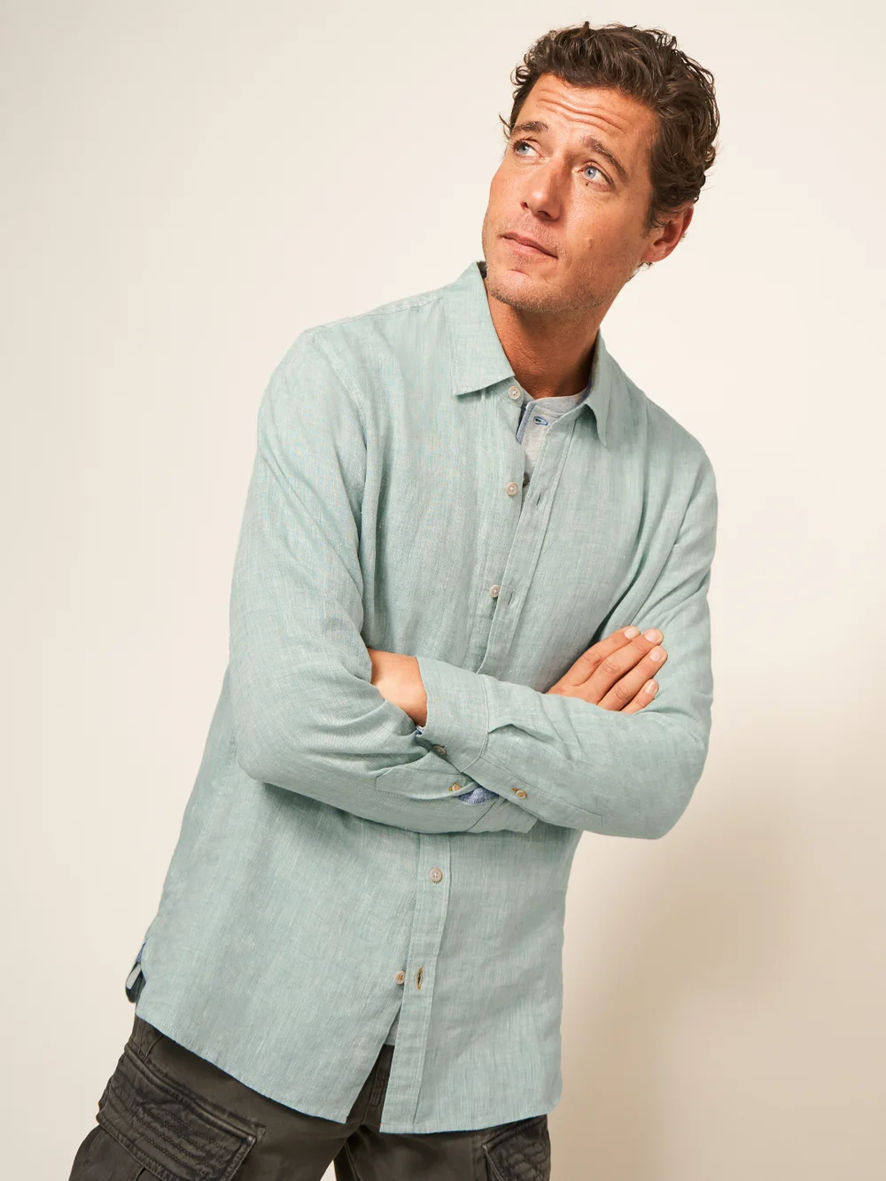 Pembroke Langarmhemd aus Leinen - Mintgrün - S Bild 1