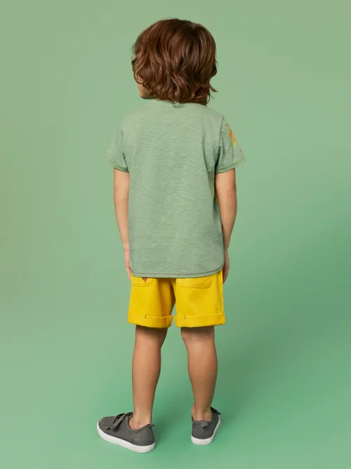 Sonniger Regenbogen Grafik-T-Shirt - Grüner Aufdruck - 3-4 Jahre Bild 4