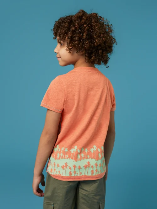 Sonnenuntergang Grafik-T-Shirt - Dunkel-Koralle - 3-4 Jahre Bild 4