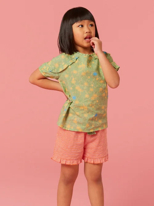 Renee Gestreifte Rüschenshorts - Pink Mehrfarbig - 3-4 Jahre Bild 1