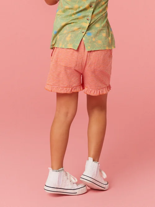 Renee Gestreifte Rüschenshorts - Pink Mehrfarbig - 3-4 Jahre Bild 4