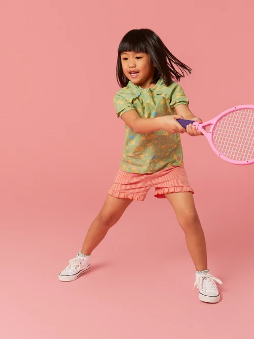 Renee Gestreifte Rüschenshorts - Pink Mehrfarbig - 3-4 Jahre Bild 3