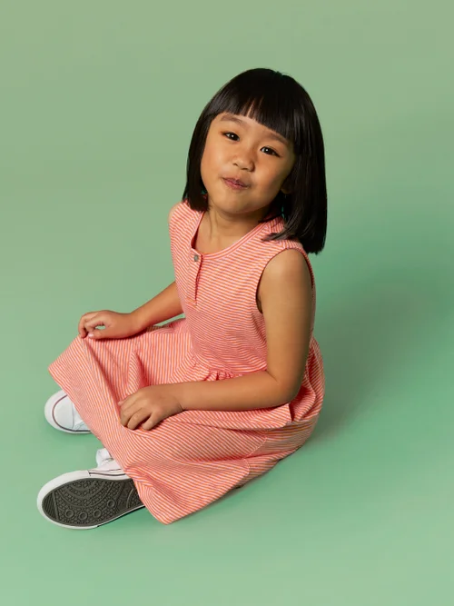 Casey Gestreiftes ärmelloses Kleid - Pink Mehrfarbig - 3-4 Jahre Bild 2