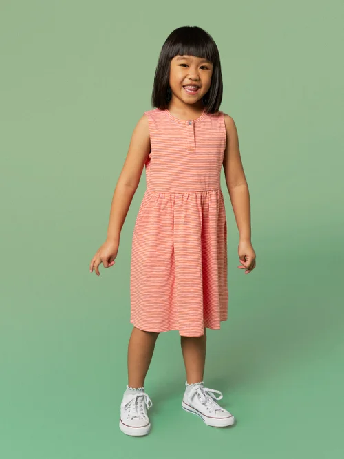 Casey Gestreiftes ärmelloses Kleid - Pink Mehrfarbig - 3-4 Jahre Bild 3