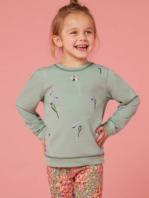 Bouquet Sweatshirt aus Jersey - Grün Mehrfarbig - 45019 Bild 2