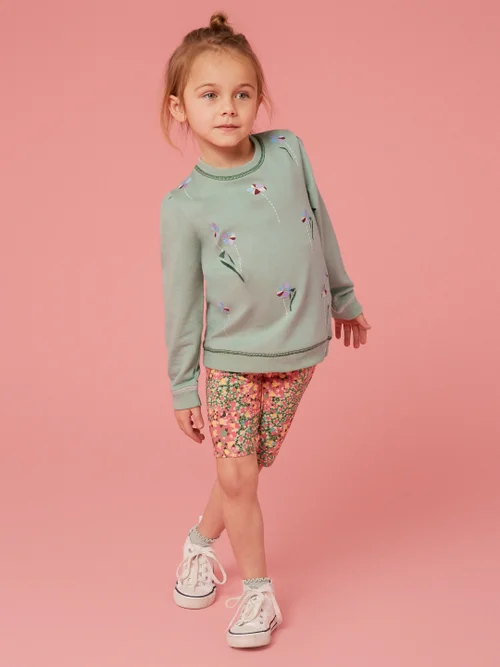 Bouquet Sweatshirt aus Jersey - Grün Mehrfarbig - 45019 Bild 3