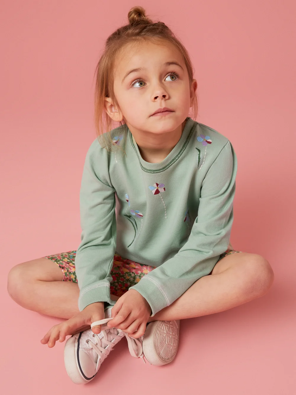 Bouquet Sweatshirt aus Jersey - Grün Mehrfarbig - 45019 Bild 1