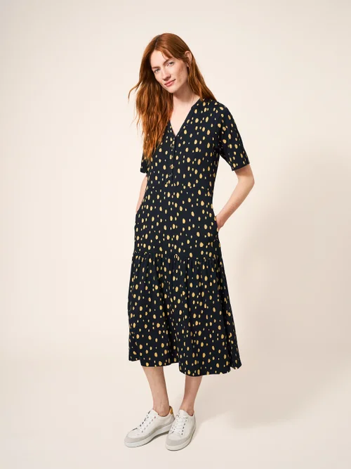 Sabina Jerseykleid - Schwarzer Aufdruck - 34 Bild 2