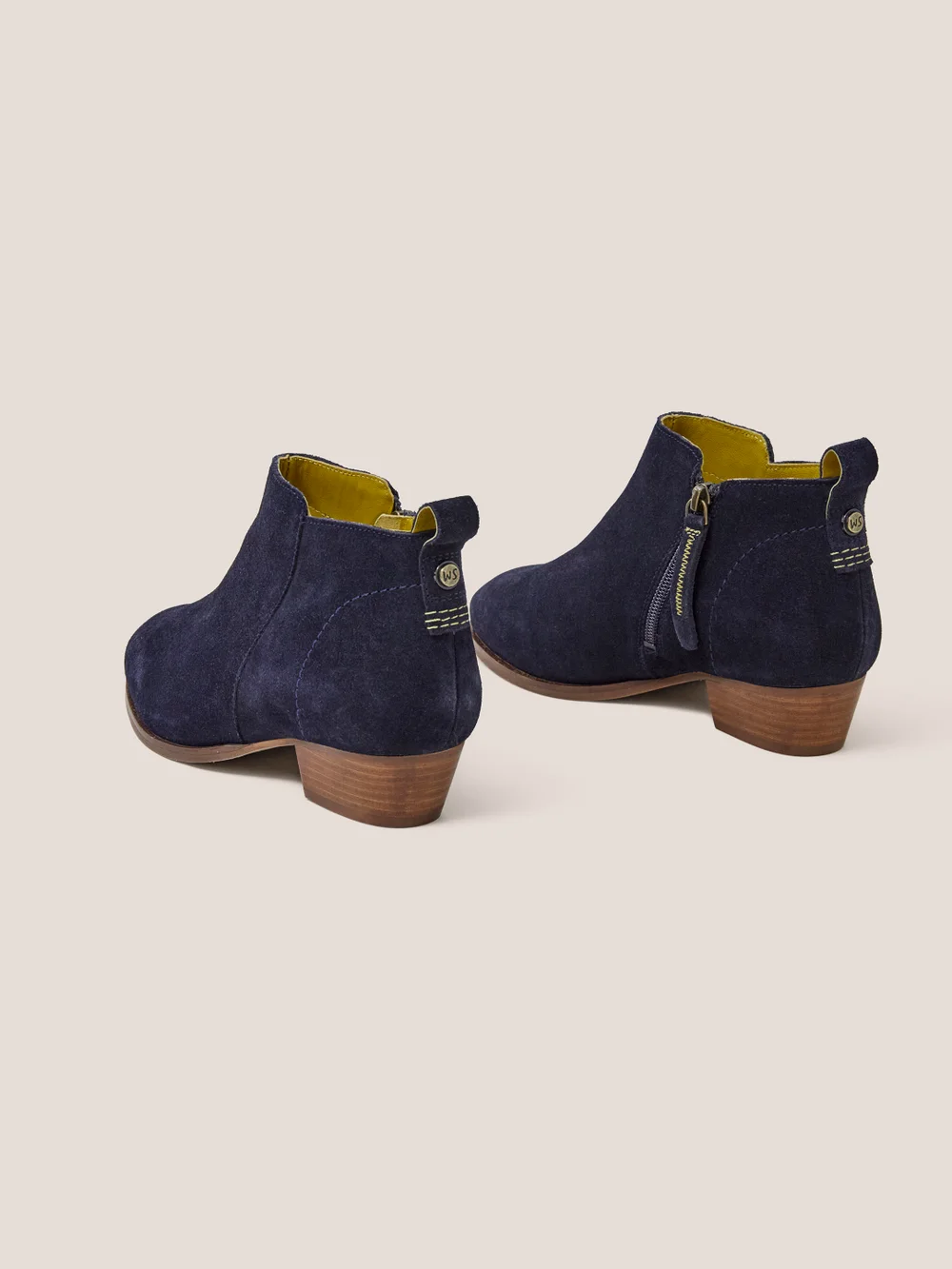 Weite Stiefeletten aus Wildleder - Dunkel-Marineblau - 4 Bild 1