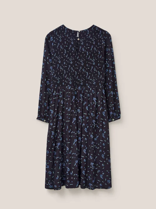 Aneth Gerafftes Kleid aus EcoVero - Schwarzer Aufdruck - 34 Bild 3