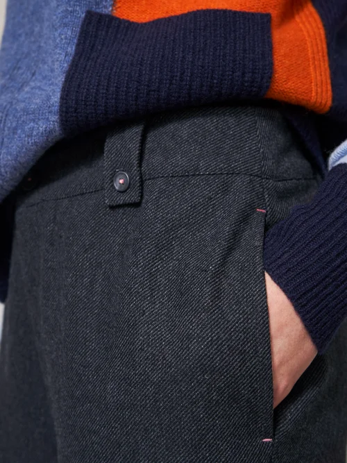 Belle Tweedhose mit weitem Bein - Grau Mehrfarbig - 38 Bild 2