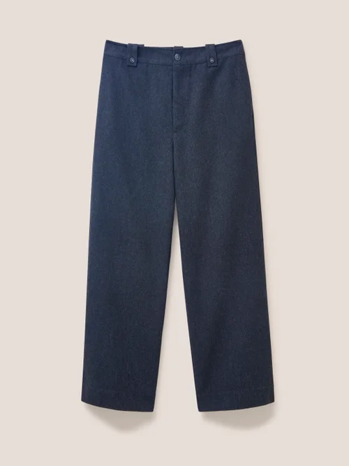 Belle Tweedhose mit weitem Bein - Marineblau Mehrfarbig - 38 Bild 4