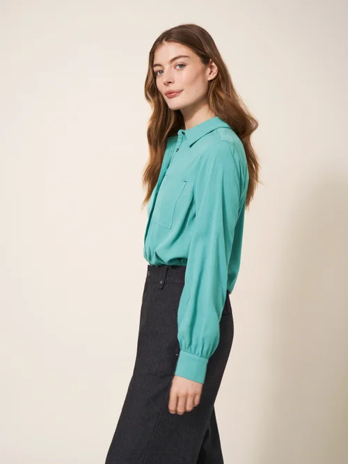 Ella Bluse - Mittel-Blaugrün - 34 Bild 1