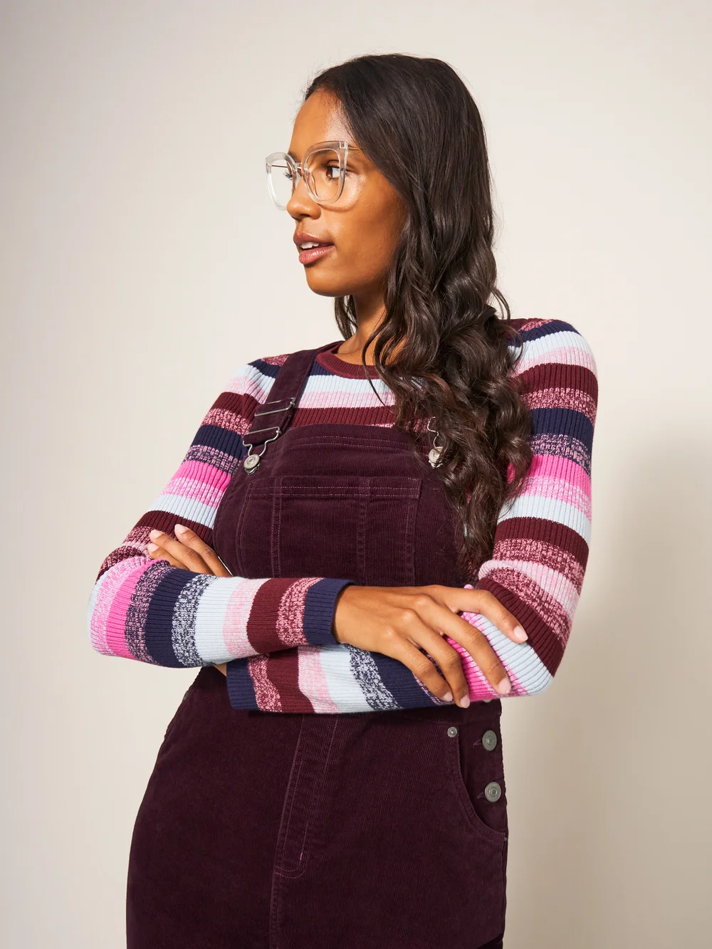 Emmie Midilatzkleid aus Bio-Kord - Dunkelviolett - 38 Bild 1