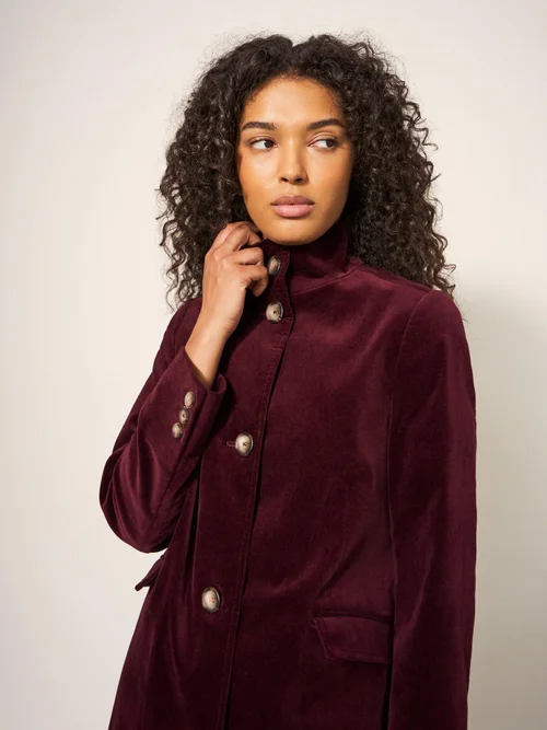 Karla Samtmantel - Dk Plum - 38/R Bild 2