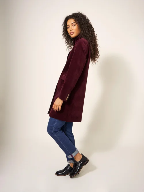 Karla Samtmantel - Dk Plum - 38/R Bild 3
